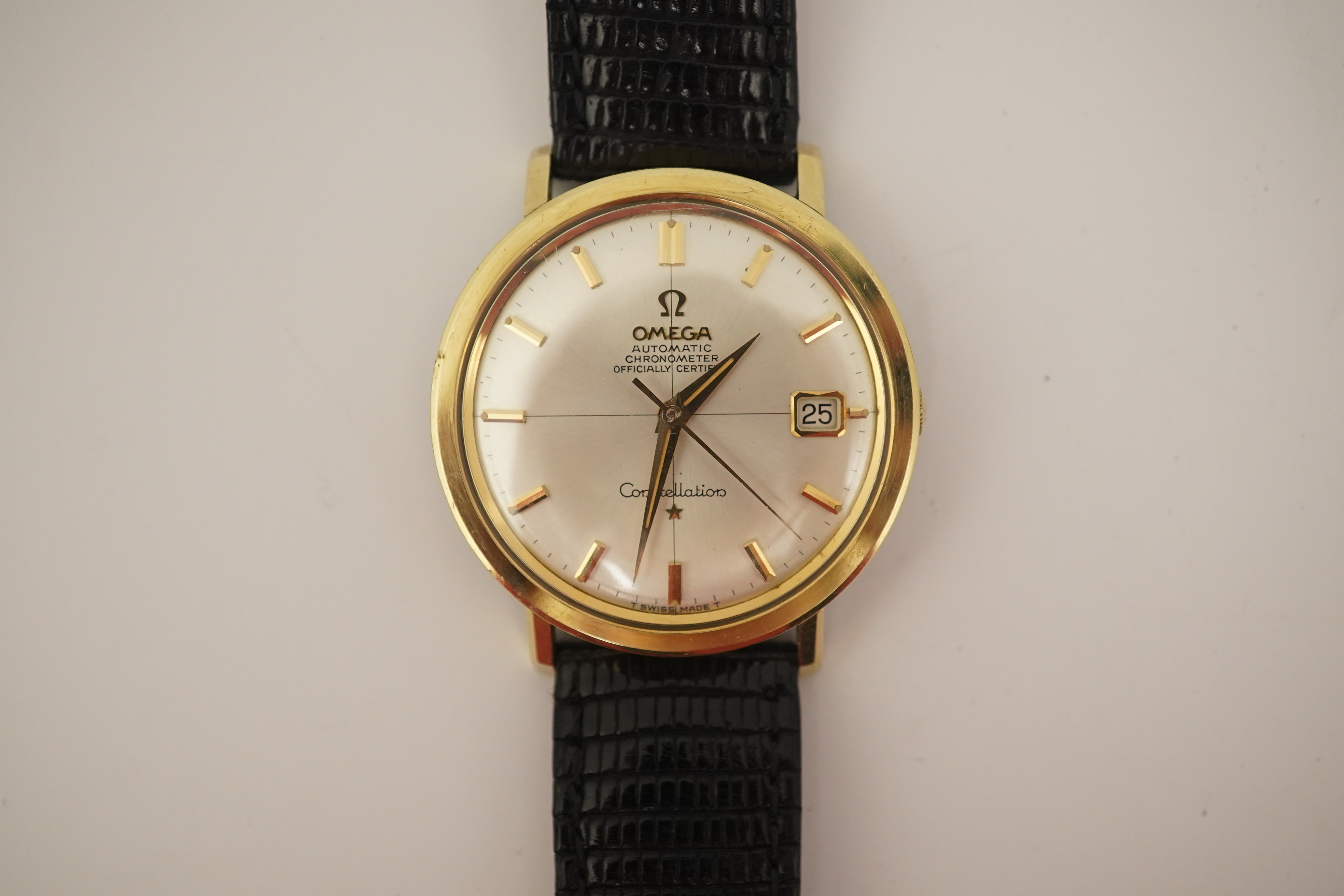 A gentleman's 1960's steel and gold plated Omega Constellation Chronometer automatic wrist watch